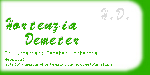 hortenzia demeter business card